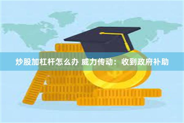 炒股加杠杆怎么办 威力传动：收到政府补助